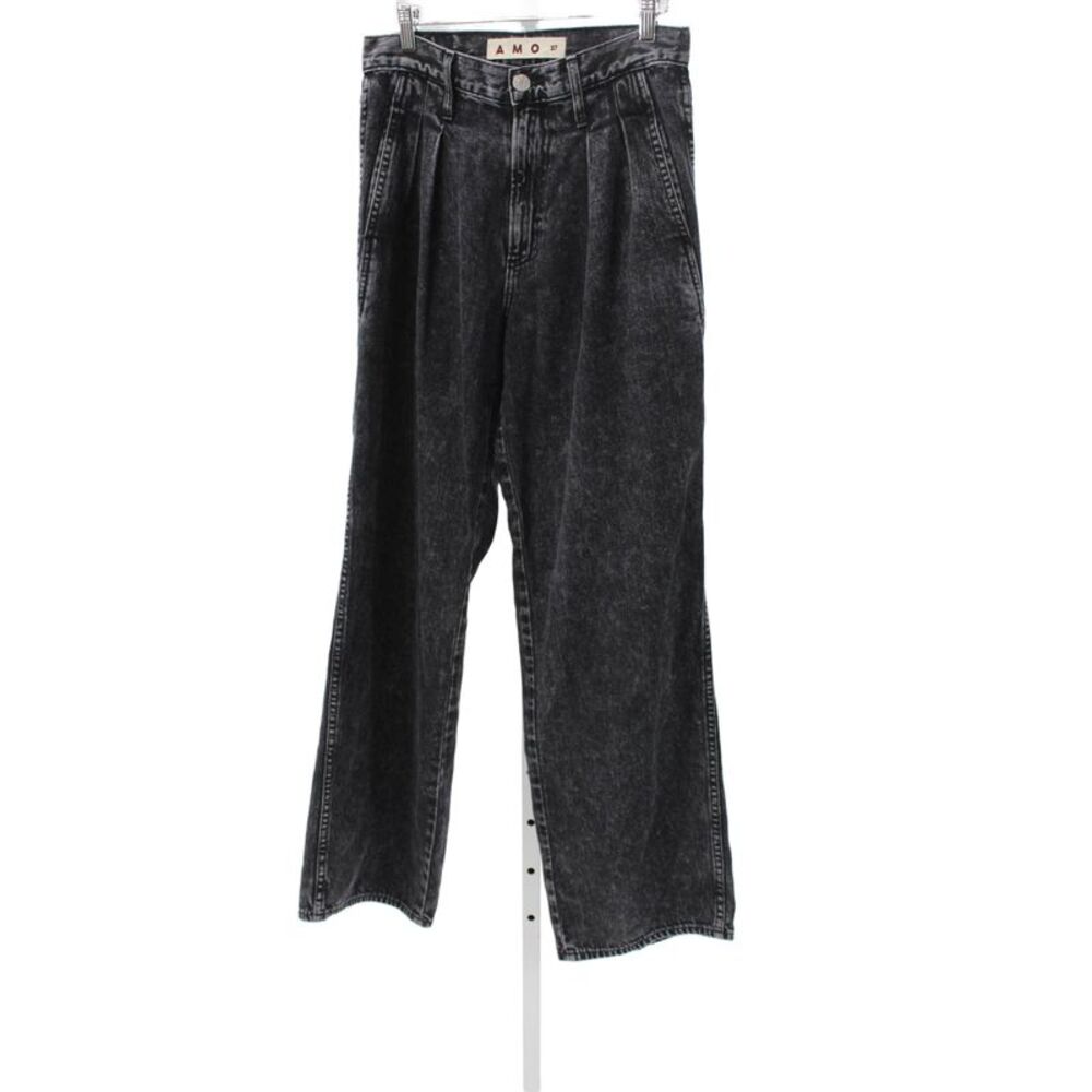 Amo Women Wide Leg Black High Rise Jeans Size 27